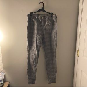 AE plaid skinny jeans
